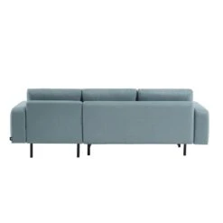 Canapé D'angle MEGEVE En Tissu Vert D'eau 5 Places Convertible -Mobilia Soldes canape angle megeve vert 5 places 4