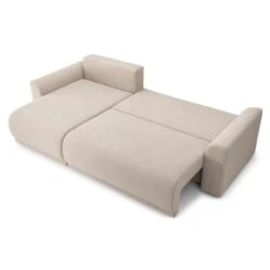 Canapé D'angle NOVA Convertible Tissu Beige 4 Places -Mobilia Soldes canape angle nova convertible tissu beige 4 places 3