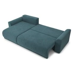 Canapé D'angle NOVA Convertible Tissu Bleu Paon 4 Places -Mobilia Soldes canape angle nova convertible tissu bleu paon 4 places 3