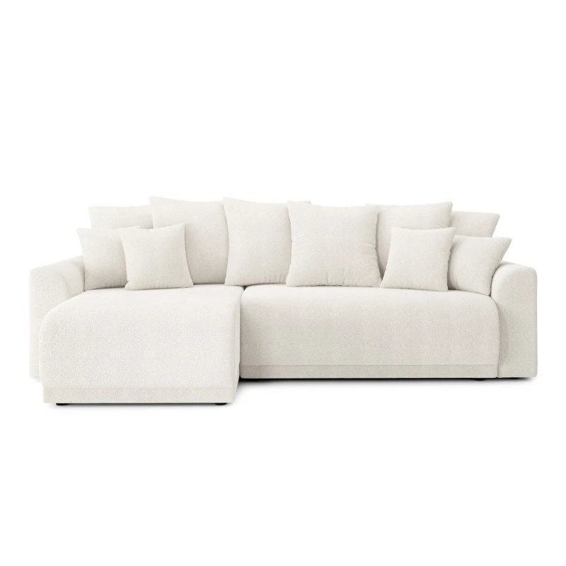 Canapé D'angle NOVA Convertible Tissu Bouclette Blanc 4 Places 4 Canapé D'angle NOVA Convertible Tissu Bouclette Blanc 4 Places – Image 2