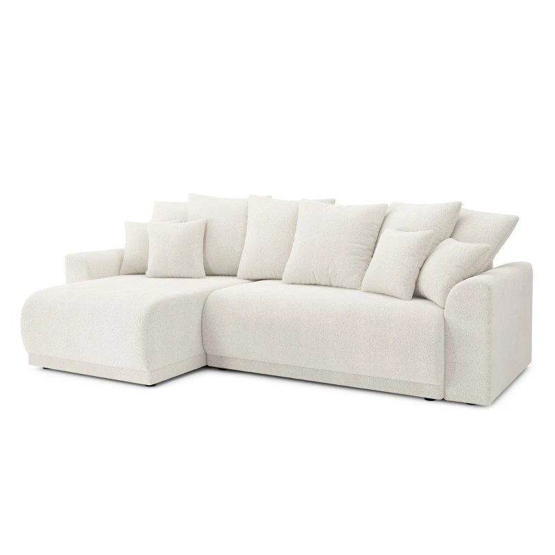 Canapé D'angle NOVA Convertible Tissu Bouclette Blanc 4 Places 5 Canapé D'angle NOVA Convertible Tissu Bouclette Blanc 4 Places – Image 3