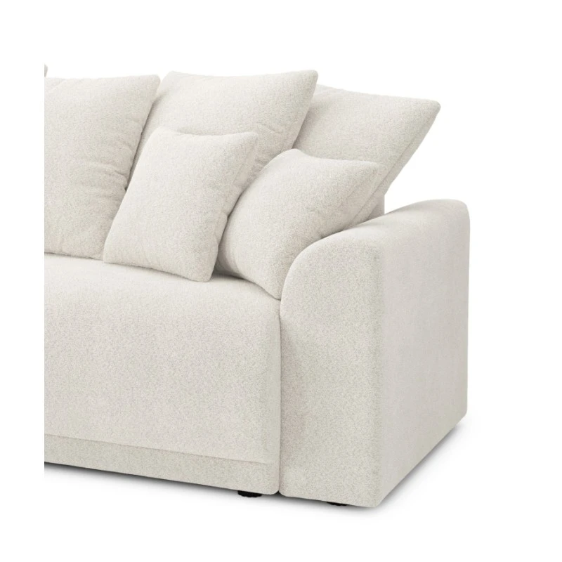 Canapé D'angle NOVA Convertible Tissu Bouclette Blanc 4 Places 9 Canapé D'angle NOVA Convertible Tissu Bouclette Blanc 4 Places – Image 7