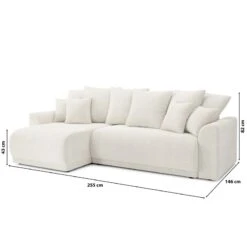 Canapé D'angle NOVA Convertible Tissu Bouclette Blanc 4 Places 21 Canapé D'angle NOVA Convertible Tissu Bouclette Blanc 4 Places -Mobilia Soldes canape angle nova convertible tissu bouclette blanc 4 places 8
