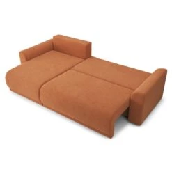 Canapé D'angle NOVA Convertible Tissu Rouille 4 Places -Mobilia Soldes canape angle nova convertible tissu rouille 4 places 3