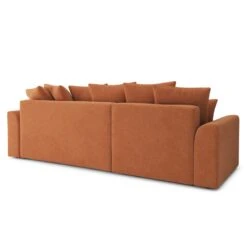 Canapé D'angle NOVA Convertible Tissu Rouille 4 Places -Mobilia Soldes canape angle nova convertible tissu rouille 4 places 5