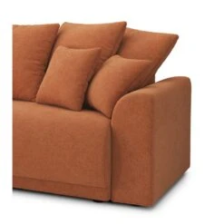 Canapé D'angle NOVA Convertible Tissu Rouille 4 Places -Mobilia Soldes canape angle nova convertible tissu rouille 4 places 6