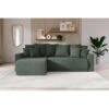 Canapé D'angle NOVA Convertible Tissu Vert 4 Places -Mobilia Soldes canape angle nova convertible tissu vert 4 places