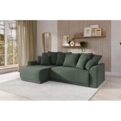 Canapé D'angle NOVA Convertible Tissu Vert 4 Places -Mobilia Soldes canape angle nova convertible tissu vert 4 places 8