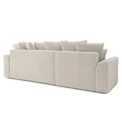 Canapé D'angle NOVA Convertible Velours Côtelé Beige 4 Places -Mobilia Soldes canape angle nova convertible velours cotele beige 4 places 5