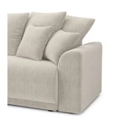 Canapé D'angle NOVA Convertible Velours Côtelé Beige 4 Places -Mobilia Soldes canape angle nova convertible velours cotele beige 4 places 6