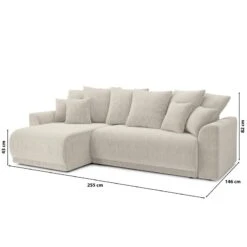Canapé D'angle NOVA Convertible Velours Côtelé Beige 4 Places -Mobilia Soldes canape angle nova convertible velours cotele beige 4 places 9