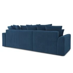 Canapé D'angle NOVA Convertible Velours Côtelé Bleu Cobalt 4 Places -Mobilia Soldes canape angle nova convertible velours cotele bleu cobalt 4 places 5