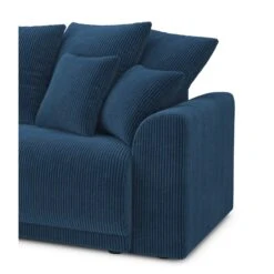 Canapé D'angle NOVA Convertible Velours Côtelé Bleu Cobalt 4 Places -Mobilia Soldes canape angle nova convertible velours cotele bleu cobalt 4 places 6