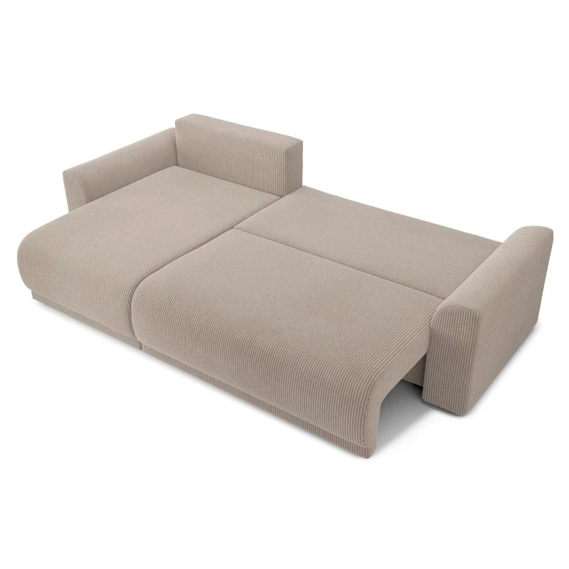 Canapé D'angle NOVA Convertible Velours Côtelé Grège 4 Places 6 Canapé D'angle NOVA Convertible Velours Côtelé Grège 4 Places – Image 4