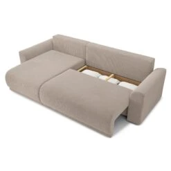 Canapé D'angle NOVA Convertible Velours Côtelé Grège 4 Places 16 Canapé D'angle NOVA Convertible Velours Côtelé Grège 4 Places -Mobilia Soldes canape angle nova convertible velours cotele grege 4 places 4