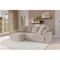 Canapé D'angle NOVA Convertible Velours Côtelé Grège 4 Places 19 Canapé D'angle NOVA Convertible Velours Côtelé Grège 4 Places -Mobilia Soldes canape angle nova convertible velours cotele grege 4 places 7