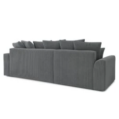 Canapé D'angle NOVA Convertible Velours Côtelé Gris Souris 4 Places -Mobilia Soldes canape angle nova convertible velours cotele gris souris 4 places 5