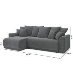 Canapé D'angle NOVA Convertible Velours Côtelé Gris Souris 4 Places -Mobilia Soldes canape angle nova convertible velours cotele gris souris 4 places 9