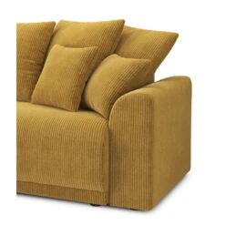 Canapé D'angle NOVA Convertible Velours Côtelé Jaune 4 Places -Mobilia Soldes canape angle nova convertible velours cotele jaune 4 places 6