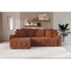 Canapé D'angle NOVA Convertible Velours Côtelé Terracotta 4 Places 1 Canapé D'angle NOVA Convertible Velours Côtelé Terracotta 4 Places -Mobilia Soldes canape angle nova convertible velours cotele terracotta 4 places