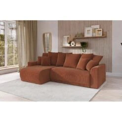 Canapé D'angle NOVA Convertible Velours Côtelé Terracotta 4 Places 20 Canapé D'angle NOVA Convertible Velours Côtelé Terracotta 4 Places -Mobilia Soldes canape angle nova convertible velours cotele terracotta 4 places 8