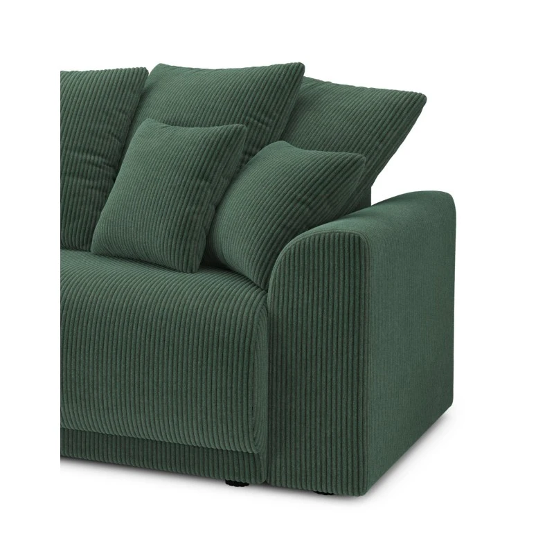 Canapé D'angle NOVA Convertible Velours Côtelé Vert 4 Places 9 Canapé D'angle NOVA Convertible Velours Côtelé Vert 4 Places – Image 7
