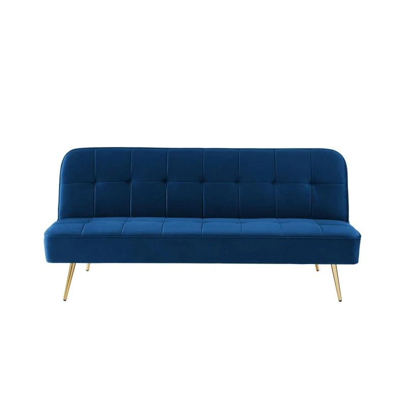 Banquette AROMA En Velours Bleu 3 Places Convertible 4 Banquette AROMA En Velours Bleu 3 Places Convertible – Image 2