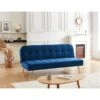 Banquette AROMA En Velours Bleu 3 Places Convertible 2 Banquette AROMA En Velours Bleu 3 Places Convertible -Mobilia Soldes canape aroma velours bleu banquette