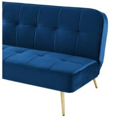 Banquette AROMA En Velours Bleu 3 Places Convertible 12 Banquette AROMA En Velours Bleu 3 Places Convertible -Mobilia Soldes canape aroma velours bleu banquette 2