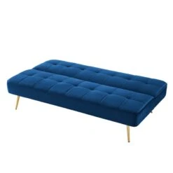 Banquette AROMA En Velours Bleu 3 Places Convertible 16 Banquette AROMA En Velours Bleu 3 Places Convertible -Mobilia Soldes canape aroma velours bleu banquette 6