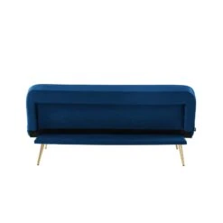 Banquette AROMA En Velours Bleu 3 Places Convertible 17 Banquette AROMA En Velours Bleu 3 Places Convertible -Mobilia Soldes canape aroma velours bleu banquette 7