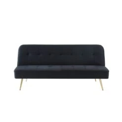 Mobilia Soldes -Mobilia Soldes canape aroma velours noir banquette 1