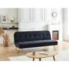 Banquette AROMA En Velours Noir 3 Places Convertible 2 Banquette AROMA En Velours Noir 3 Places Convertible -Mobilia Soldes canape aroma velours noir banquette