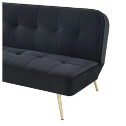 Banquette AROMA En Velours Noir 3 Places Convertible 12 Banquette AROMA En Velours Noir 3 Places Convertible -Mobilia Soldes canape aroma velours noir banquette 2