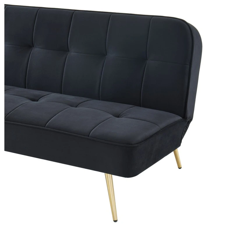 Banquette AROMA En Velours Noir 3 Places Convertible 5 Banquette AROMA En Velours Noir 3 Places Convertible – Image 3