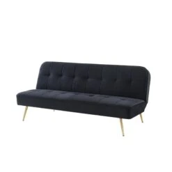 Banquette AROMA En Velours Noir 3 Places Convertible 15 Banquette AROMA En Velours Noir 3 Places Convertible -Mobilia Soldes canape aroma velours noir banquette 5