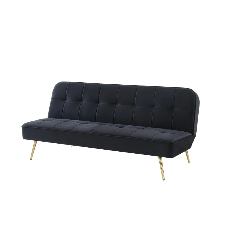 Banquette AROMA En Velours Noir 3 Places Convertible 8 Banquette AROMA En Velours Noir 3 Places Convertible – Image 6