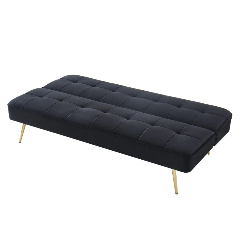 Banquette AROMA En Velours Noir 3 Places Convertible 9 Banquette AROMA En Velours Noir 3 Places Convertible – Image 7