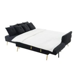 Canapé AROMA En Velours Noir Version Panoramique 17 Canapé AROMA En Velours Noir Version Panoramique -Mobilia Soldes canape aroma velours noir forme en u 6