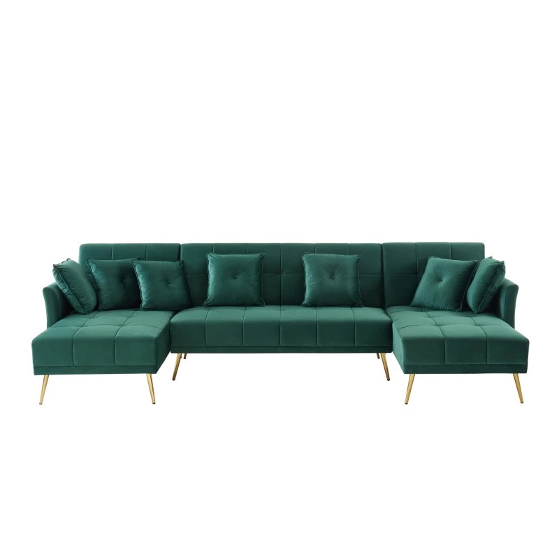 Canapé AROMA En Velours Vert Version Panoramique 4 Canapé AROMA En Velours Vert Version Panoramique – Image 2