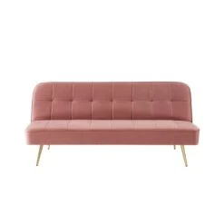 Mobilia Soldes -Mobilia Soldes canape aroma velours vieux rose banquette 1