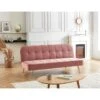 Banquette AROMA En Velours Vieux Rose 3 Places Convertible 1 Banquette AROMA En Velours Vieux Rose 3 Places Convertible -Mobilia Soldes canape aroma velours vieux rose banquette