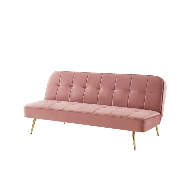 Banquette AROMA En Velours Vieux Rose 3 Places Convertible 7 Banquette AROMA En Velours Vieux Rose 3 Places Convertible – Image 5