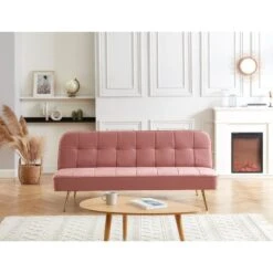 Banquette AROMA En Velours Vieux Rose 3 Places Convertible 15 Banquette AROMA En Velours Vieux Rose 3 Places Convertible -Mobilia Soldes canape aroma velours vieux rose banquette 5