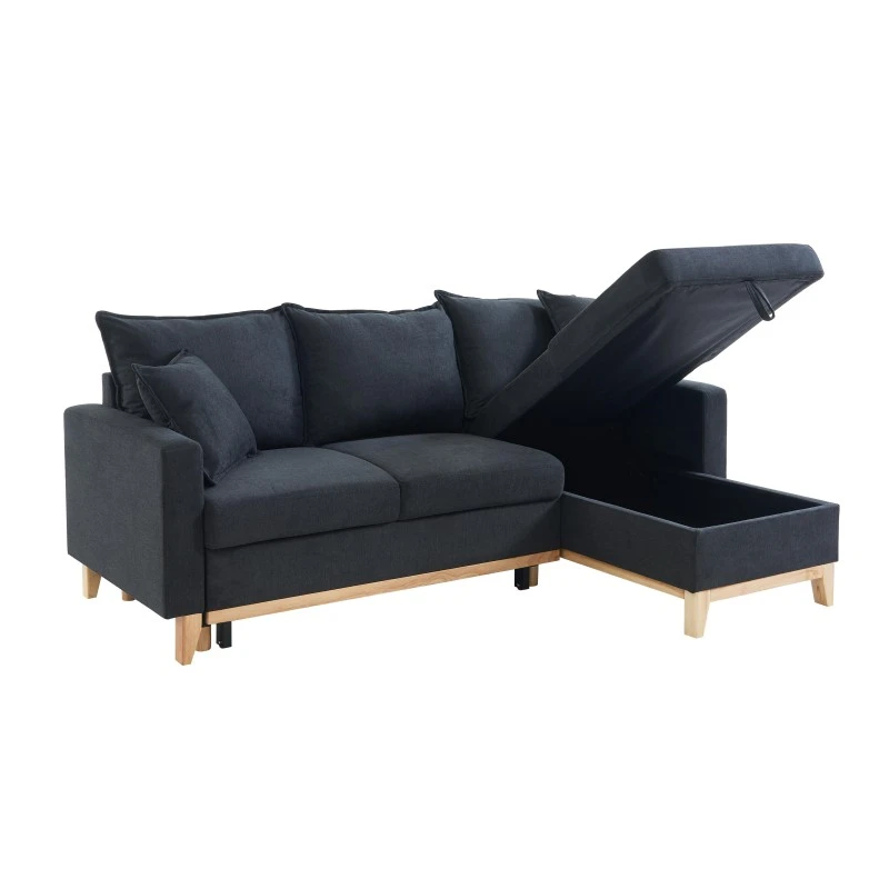 Canapé D'angle BOSTON Convertible Tissu Anthracite 7 Canapé D'angle BOSTON Convertible Tissu Anthracite – Image 5