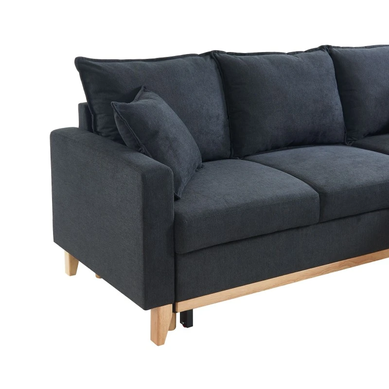 Canapé D'angle BOSTON Convertible Tissu Anthracite 8 Canapé D'angle BOSTON Convertible Tissu Anthracite – Image 6