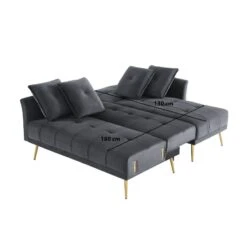 Canapé D'angle AROMA Convertible Velours Anthracite 4 Places 19 Canapé D'angle AROMA Convertible Velours Anthracite 4 Places -Mobilia Soldes canape d angle aroma convertible velours anthracite 4 places 8