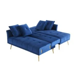 Canapé D'angle AROMA Convertible Velours Bleu 4 Places 14 Canapé D'angle AROMA Convertible Velours Bleu 4 Places -Mobilia Soldes canape d angle aroma convertible velours bleu 4 places 3