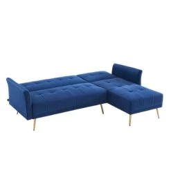 Canapé D'angle AROMA Convertible Velours Bleu 4 Places 15 Canapé D'angle AROMA Convertible Velours Bleu 4 Places -Mobilia Soldes canape d angle aroma convertible velours bleu 4 places 4
