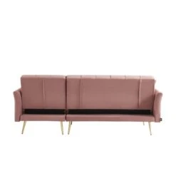 Canapé D'angle AROMA Convertible Velours Rose 4 Places 16 Canapé D'angle AROMA Convertible Velours Rose 4 Places -Mobilia Soldes canape d angle aroma convertible velours rose 4 places 5